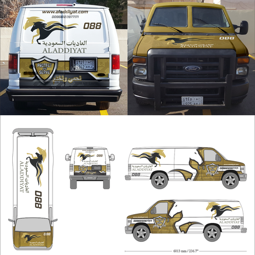 Van design with the title 'Wraps car ALADDIYAT'