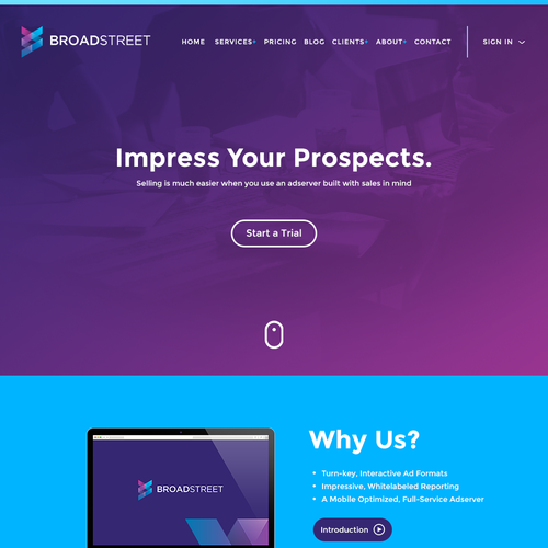 Page design with the title 'BroadStreet Contest Entry'