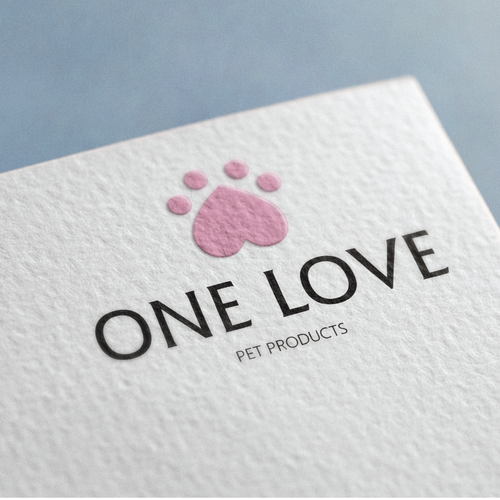 Pet shop logo with the title ' Logo for pet shop "One Love"'
