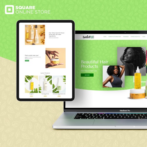 Atom design with the title 'Product online stores from Square online site'