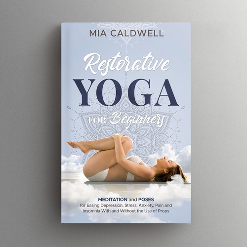 Yoga book cover with the title 'Calming yoga book'