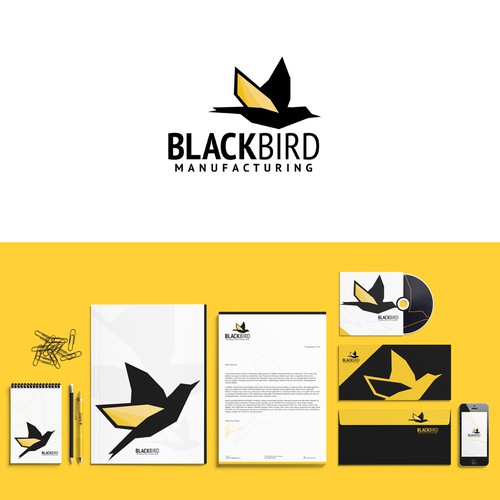 Yellow brand with the title 'Blackbird Manufacturing'