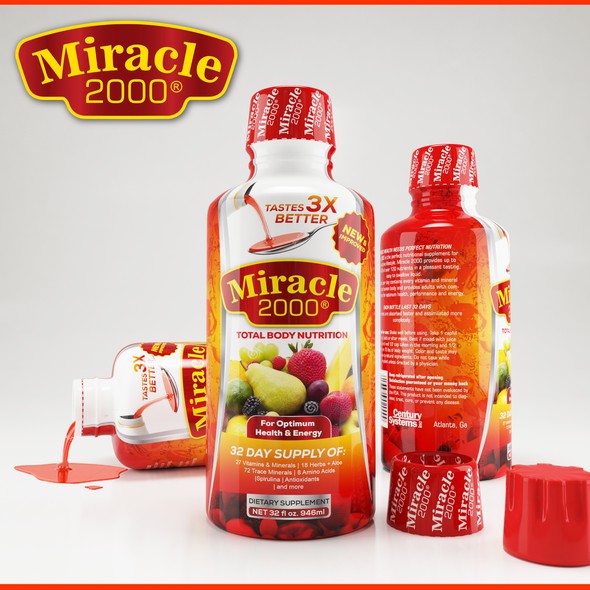 Fruit label with the title 'Miracle 2000'