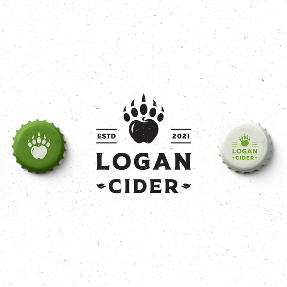 Bear paw logo with the title 'Logan Cider Logo'