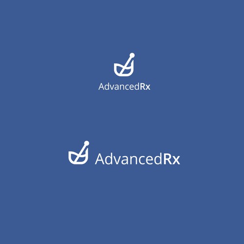 White and blue design with the title 'Advanced Rx'