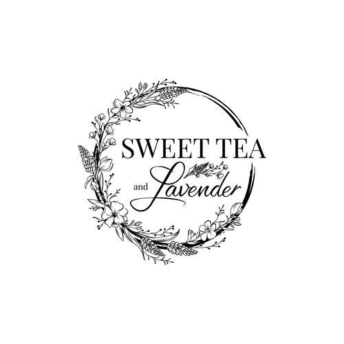 Lavender logo with the title 'Sweet Tea and Lavender Logo'