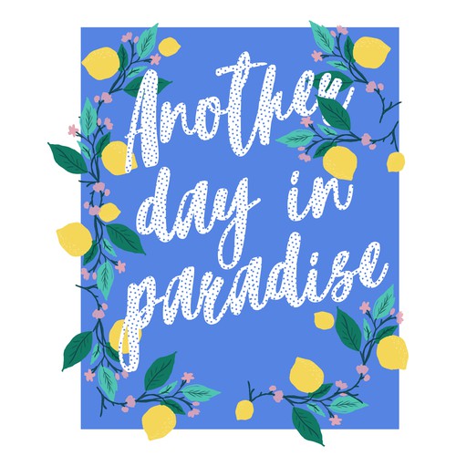 Summer illustration with the title 'Typographic poster'