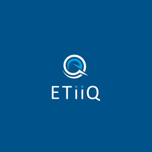 Blue brand with the title 'line art / modern clean concept.  Combination letter e+q'