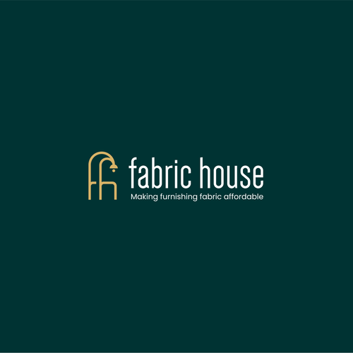 Chair design with the title 'Simple elegant initial FH chair and lamp furniture logo'