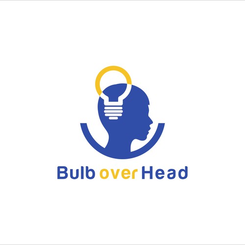 Thinking design with the title 'Bold logo concept for Bulb over Head'