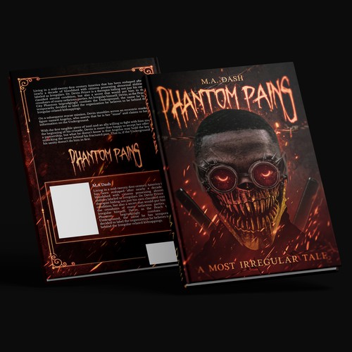 Superhero book cover with the title 'Phantom Pains'