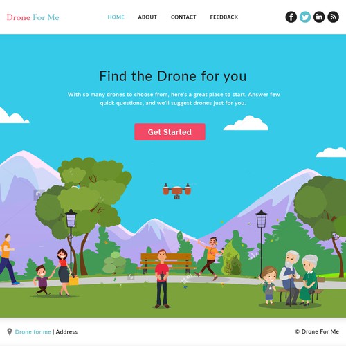 Drone design with the title 'Drone for me Ecommerce'