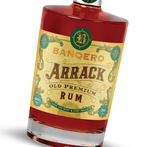 Unique label with the title 'BANQERO Rum'