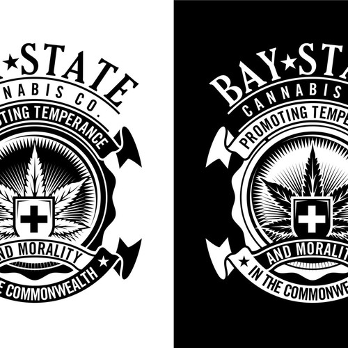 Badge logo with the title 'New logo wanted for Bay State Cannabis Co.'