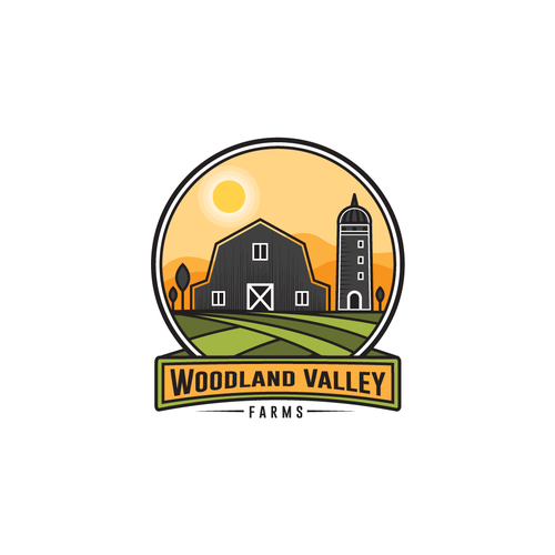 Valley logo with the title 'Woodland Valley Farms Logo Design'