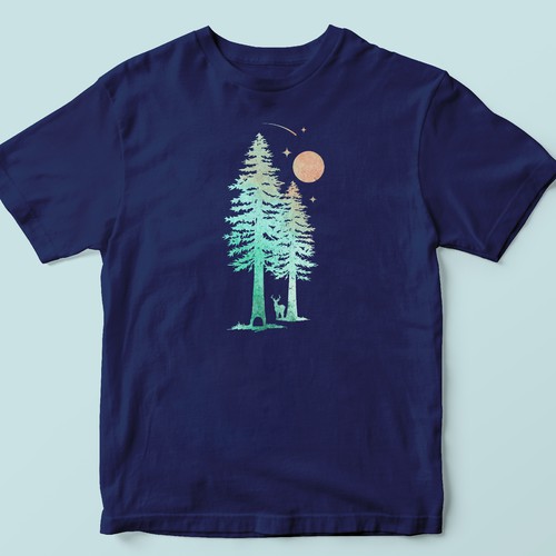 Redwood design with the title 'Redwood tree inspired t-shirt'