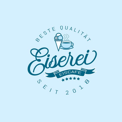 Ice cream shop design with the title 'Ice cream logo'