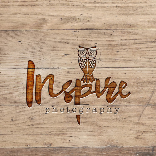 Script font design with the title 'Logo for INSPIRE PHOTOGRAPHY'