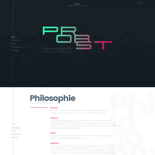 Service website with the title 'Personal trainer website'