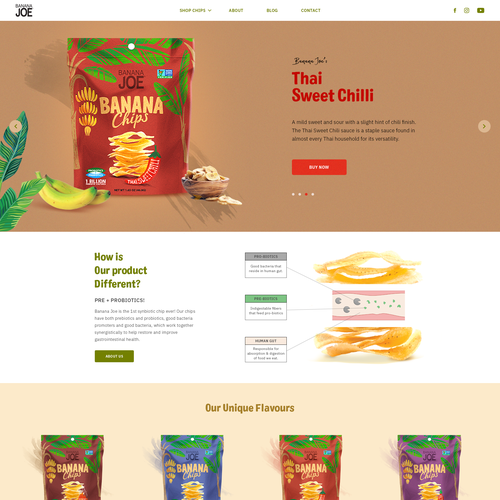 Organic website with the title 'New Website Design for Organic Chips Brand'