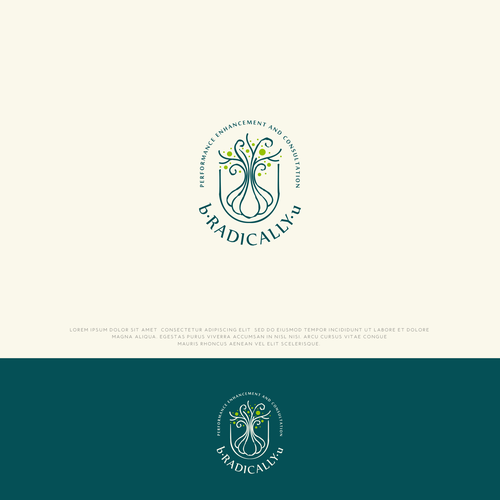 Garlic logo with the title 'b.RADICALLY.u Logo'
