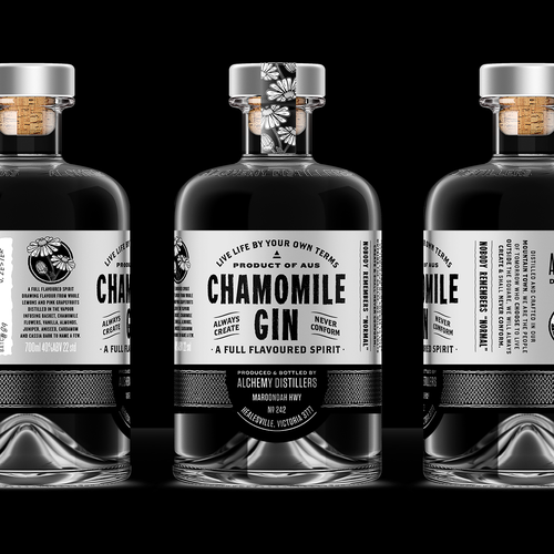 Small-batch design with the title 'Craft gin label re-design and refresh'