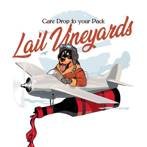 Wine label artwork with the title 'Wine label'