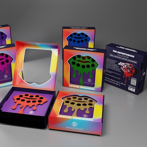 Blender 3D design with the title 'Luxury cosmetics organizer packaging'