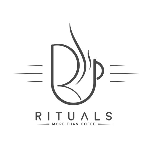 R logo with the title 'Rituals logo design for a Bar & Restaurant (Coffee House)'