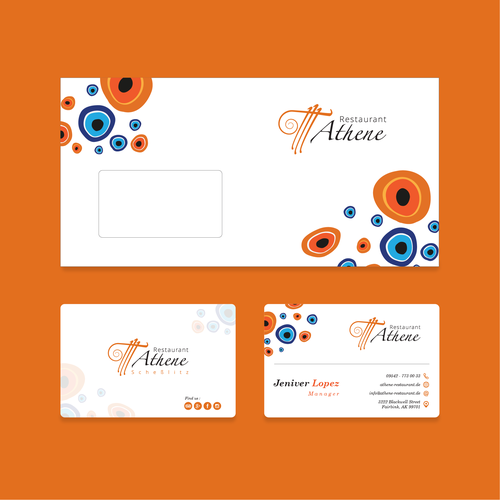 Envelope brand with the title 'Restaurant Athene'