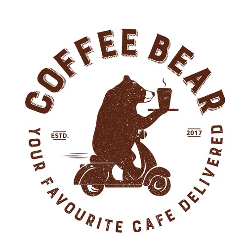 Bear logo with the title 'Logo fir coffee delivery'