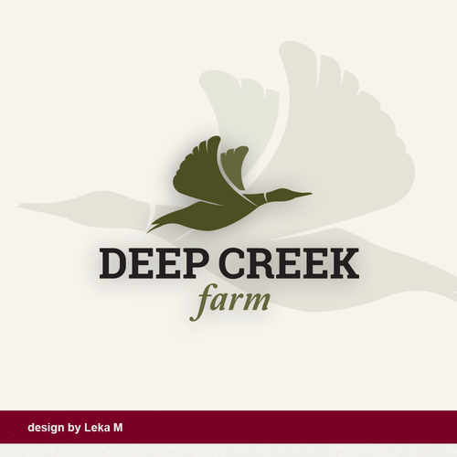 Duck hunting logo with the title 'deep creek farm'