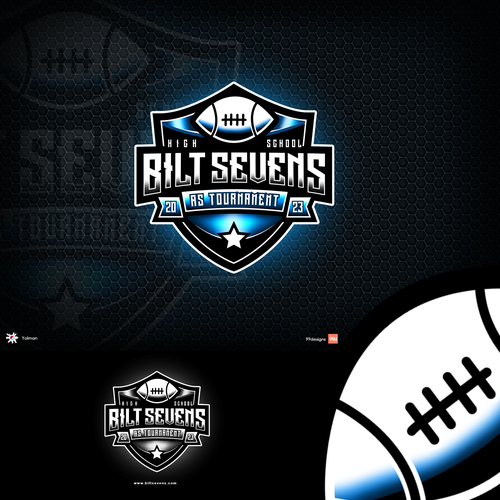 American football logo with the title 'Bold Emblem Logo for Bilt Sevens'