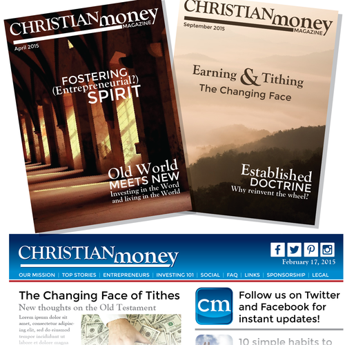Faith logo with the title 'Create an awesome logo for Christian Money Magazine'