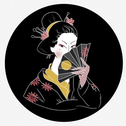 Japanese artwork with the title 'Plate illustration'