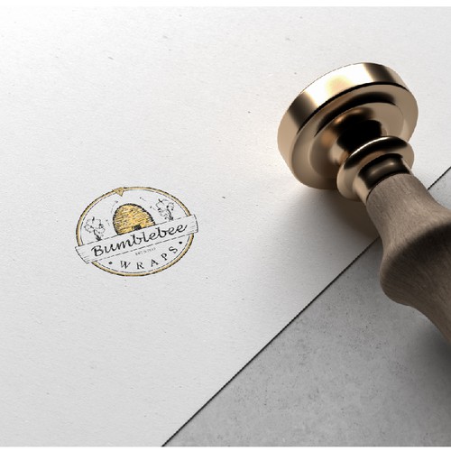 Honeybee design with the title 'logo concept for bumblebee wraps'