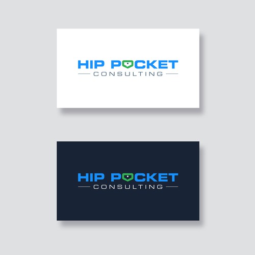 Pocket design with the title 'hip pocket consulting logo'
