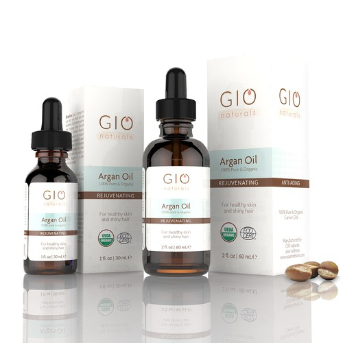 Organic label with the title 'Modern high end carrier oil (argan oil) bottle label'
