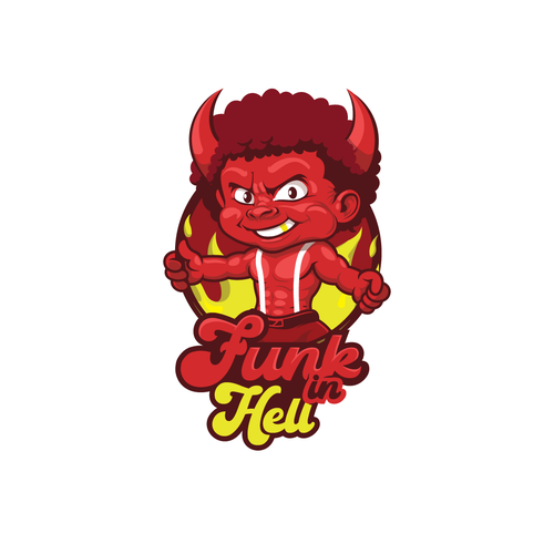 Devil logo with the title 'Funk In Hell: the BEST hot sauce needs a sufficiently funky logo'