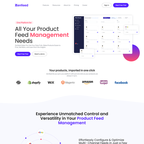 Product website with the title 'Website for a SaaS company'