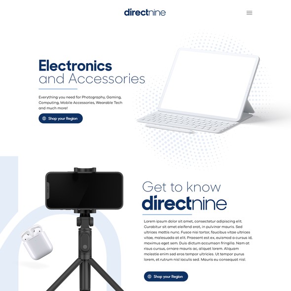 Branding website with the title 'Great New Website for a Global Electronics Retail Brand'