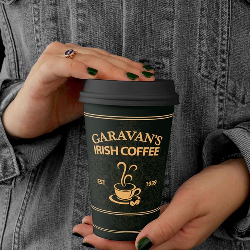 Cup packaging with the title 'irish coffee'