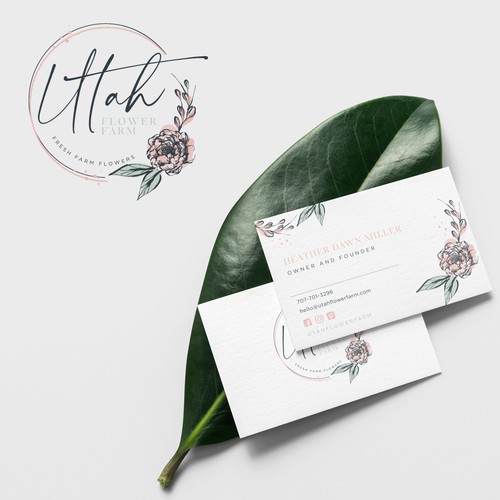 Florist design with the title 'Hand drawn flowers'