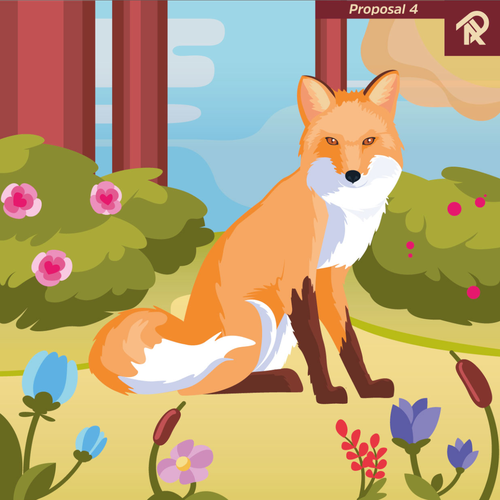 Background design with the title 'Vegan Fox'