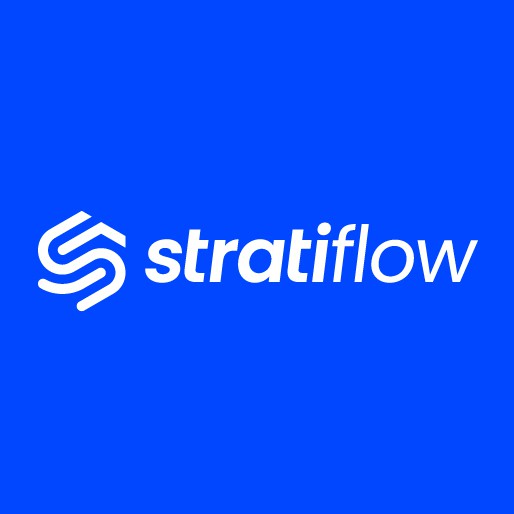 Fingerprint logo with the title 'Stratiflow Logo Design'