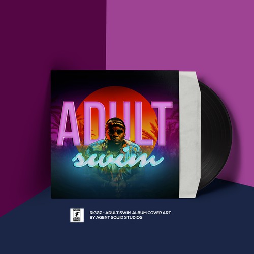 Neon illustration with the title 'Album Cover'