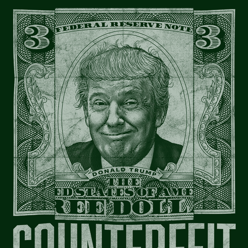 Portrait artwork with the title 'Anti-Trump propaganda shirt illustration'