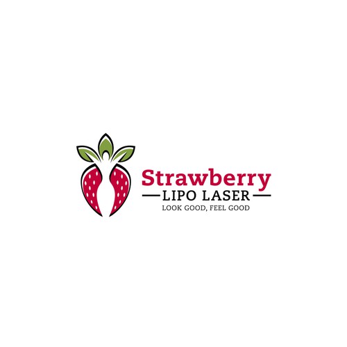 Strawberry design with the title 'Strawberry Lipo Laser Center'