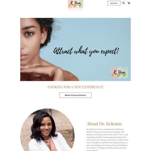 Healthy food design with the title 'WEBSITE DESIGN FOR SKINCARE SPECIALIST - DR. KELENNE'
