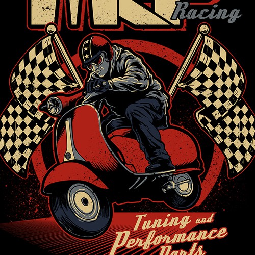 Motorcycle t-shirt with the title 'Vespa Scooter design'